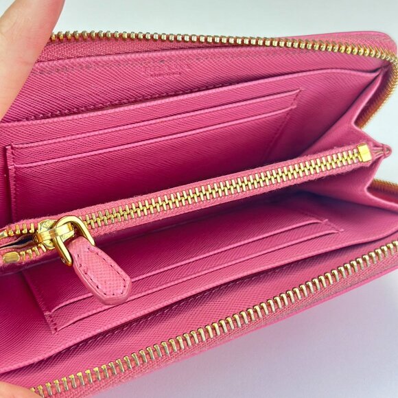 Prada Pink Saffiano Leather Small Wallet - Picture 9 of 9
